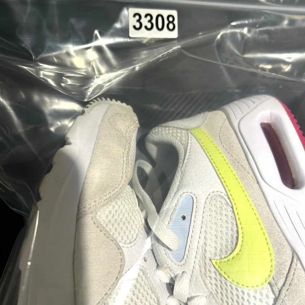 Nike Air Max SC Shoes Womens 7 White Lemon Mesh Suede Athletic Sneakers